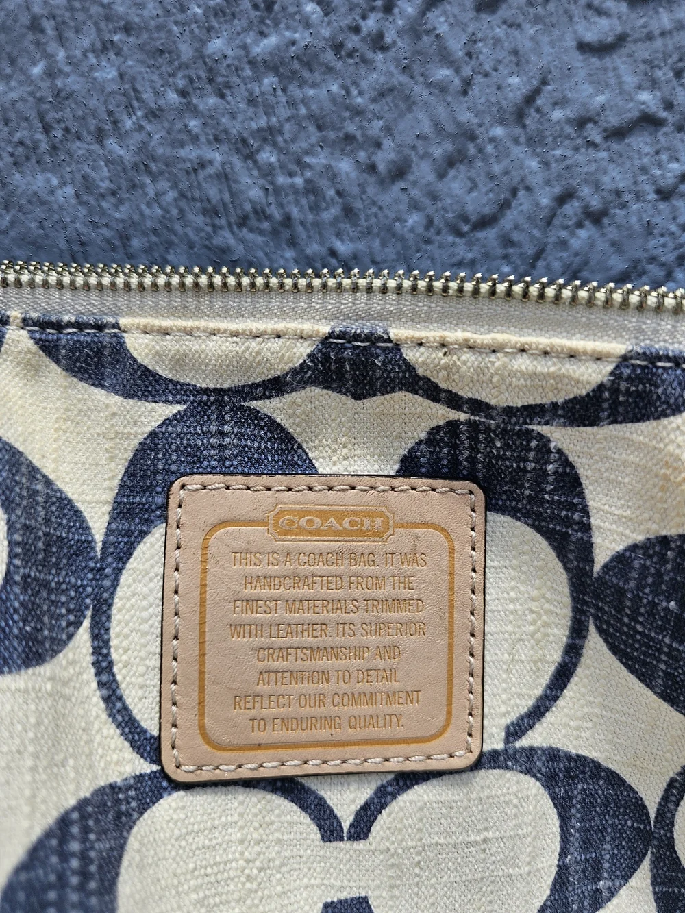 Coach Navy & Cream Patchwork Crossbody Bag